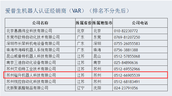 愛普生機(jī)器人認(rèn)證經(jīng)銷商--蘇州鎰升機(jī)器人